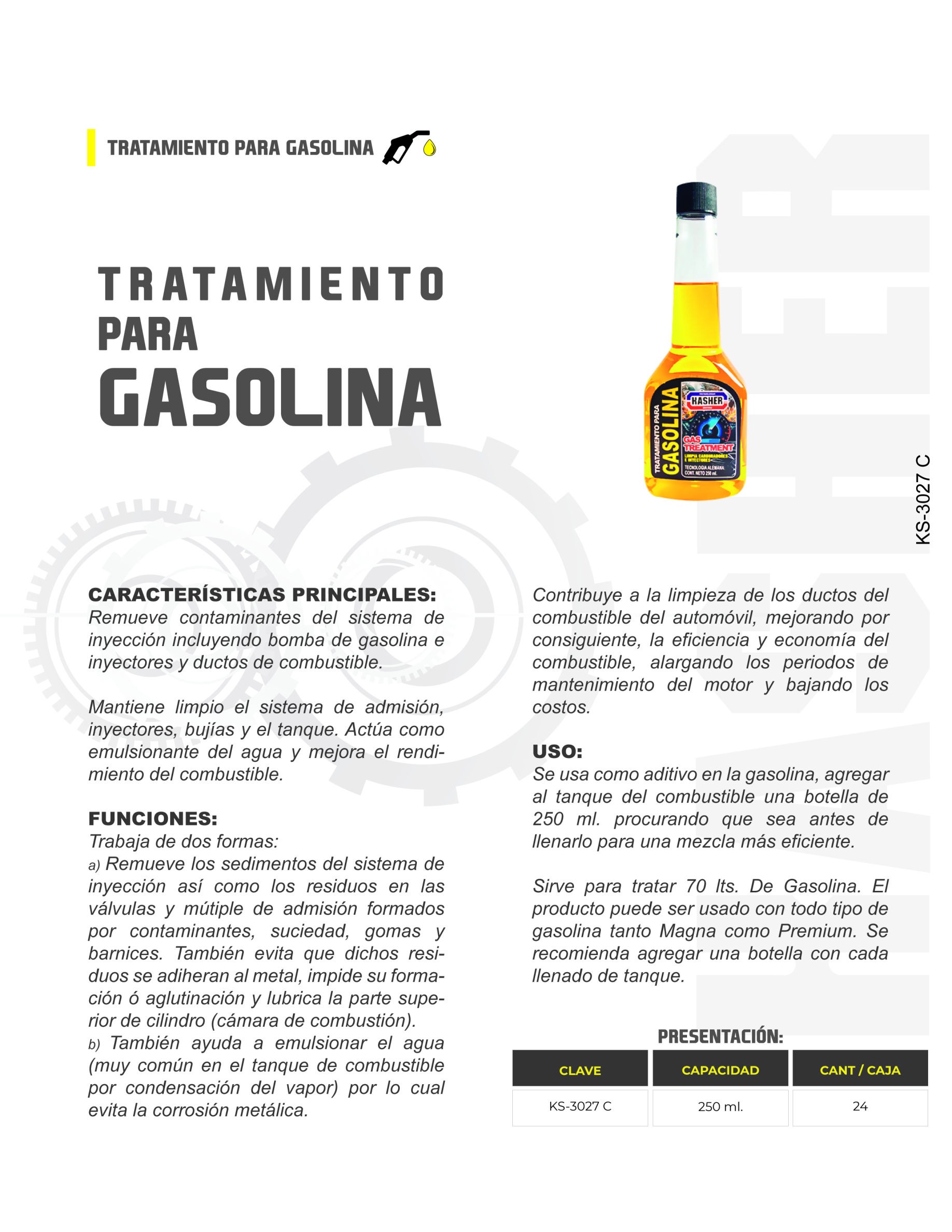 tratamiento para gasolina kasher